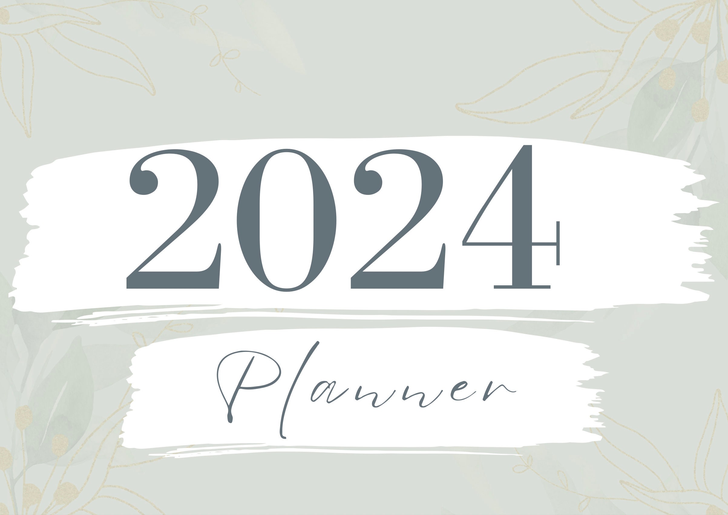Floral Sage Calendar 2024 Monthly Calendar Printable PDF Etsy