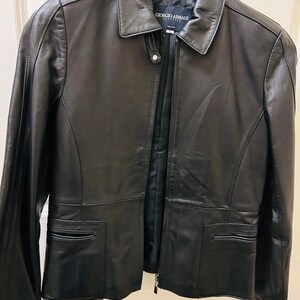 Vintage Armani Leather Jacket - Etsy