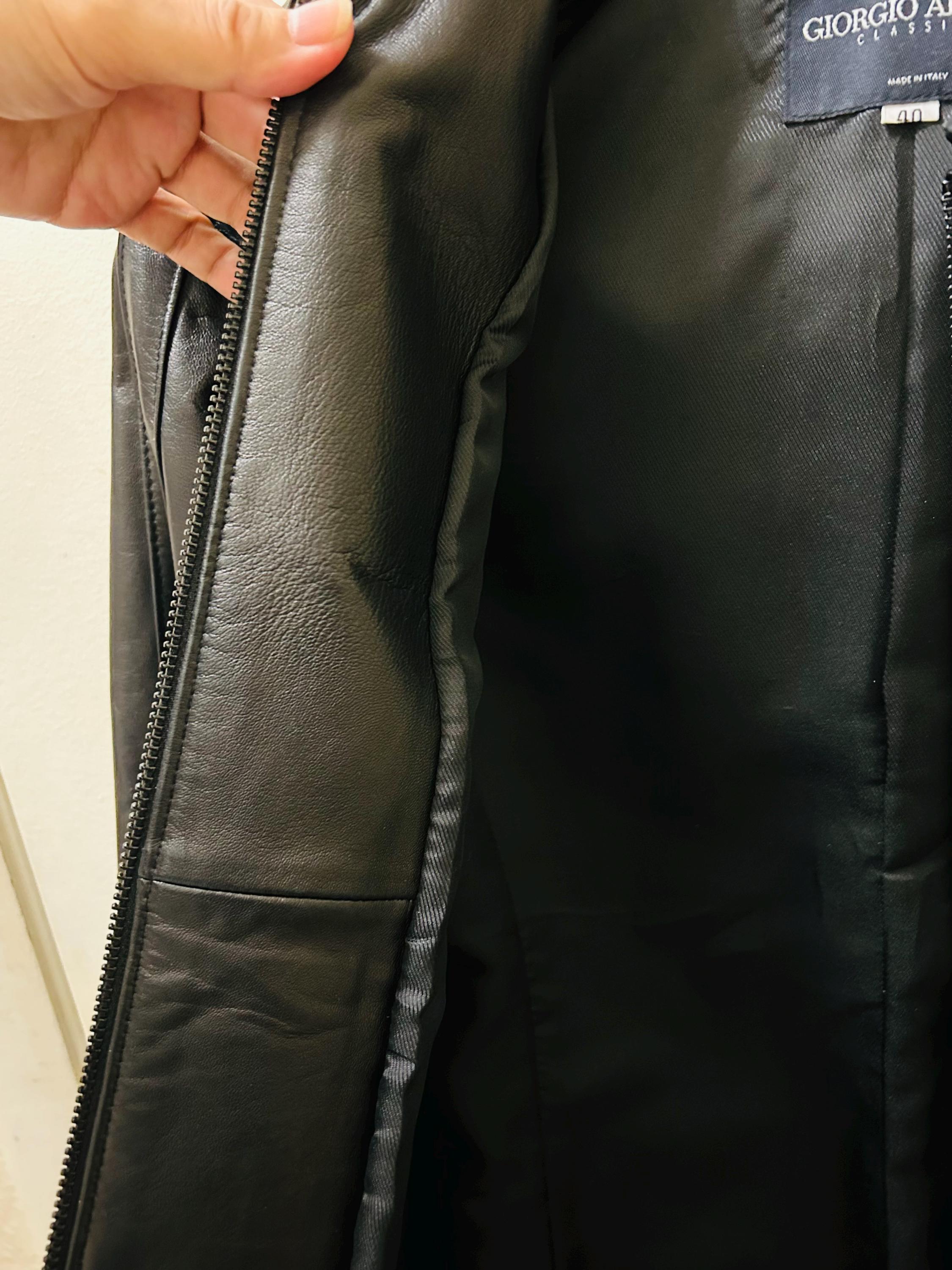 Giorgio Armani Classico Fit Vintage Leather Jacket - Etsy