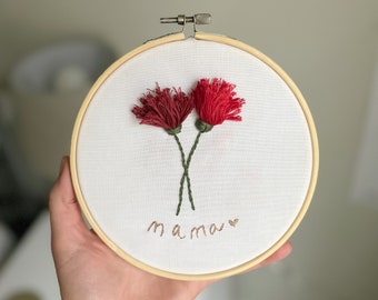 Embroidered Birthstone Flowers Mother’s Day Gift