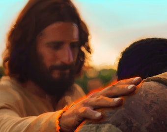 The Chosen Jesus Digital Painting Digital Download Jonathan Roumie Christian Art Jesus Painting Healing Hands