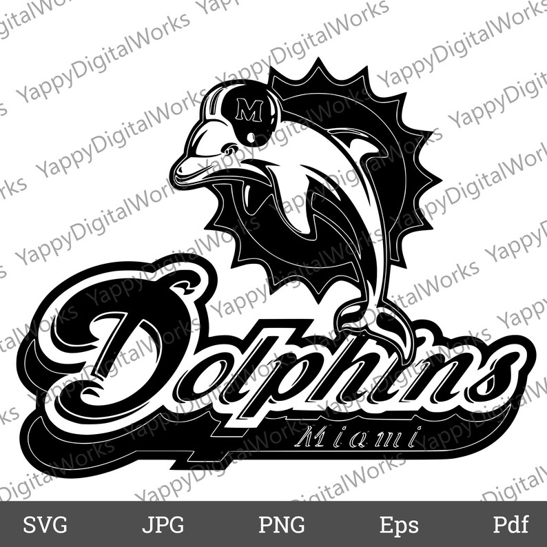 Sports Cricut, Sports Cut Files Dolphins Svg, Miami Svg JPG PNG Eps Pdf