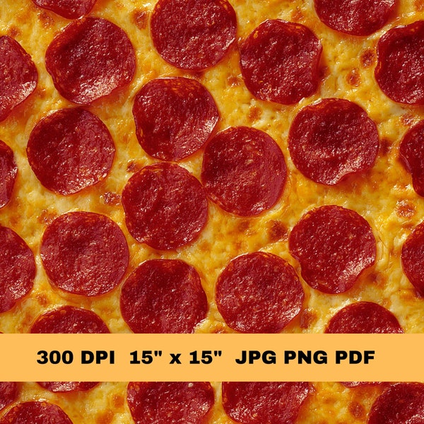 Premium 15x15 Inch 300DPI Digital Paper: Pepperoni Pizza Digital Paper!