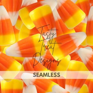 Halloween Fun Candy Corn Repeating Pattern Design | 300 DPI 12&quot; x 12&quot; | JPG and PNG | Delicious Digital Design