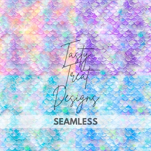 Mermaid Scale Seamless Pattern Bundle | 4-Pack | 12x12 Inch | Digital Paper | Repeating Background | JPG & PNG | Instant Download