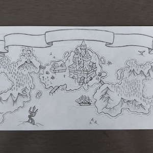 Carte fantastique dessinée à la main