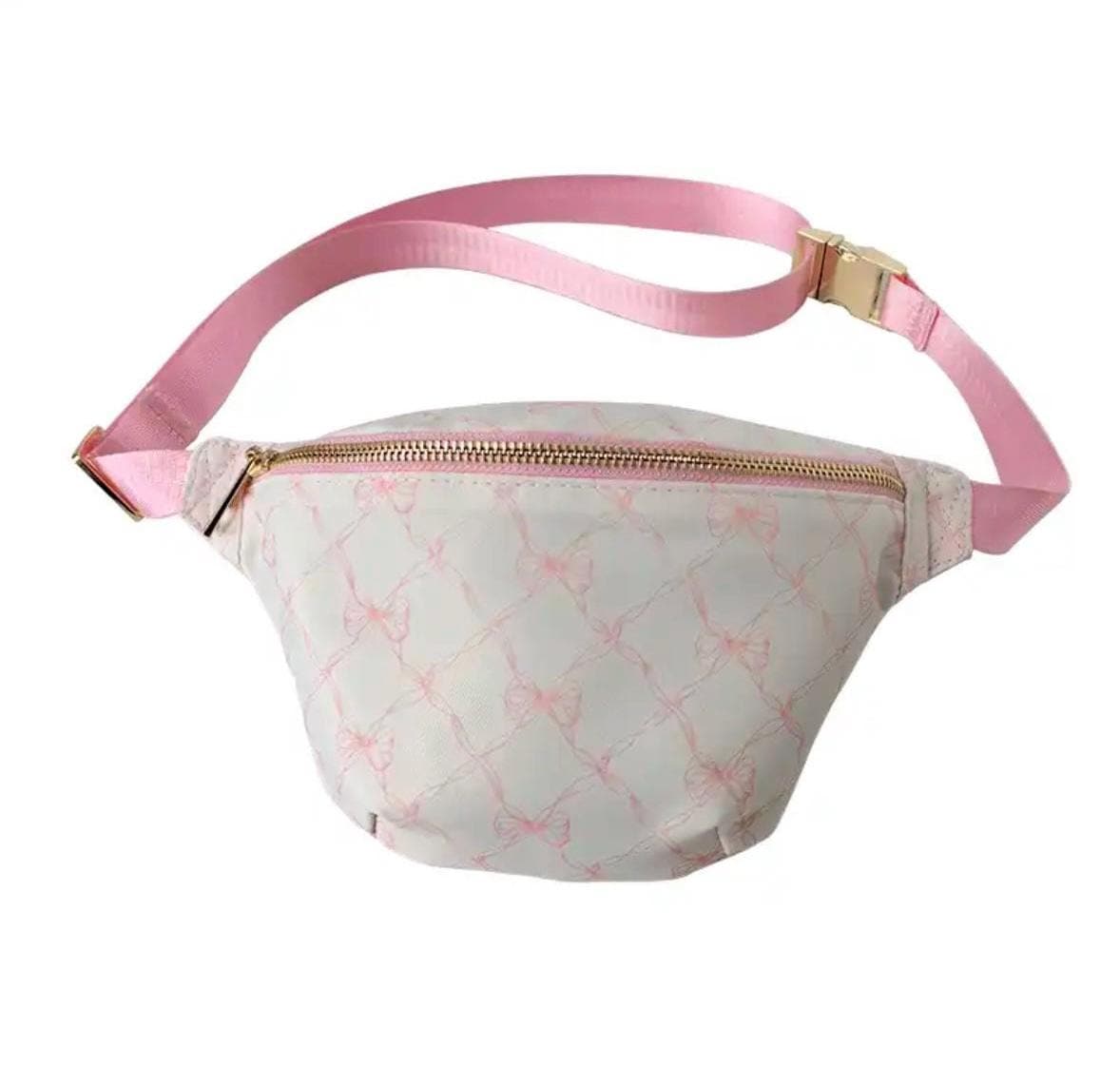 Coquette Belt Bag | Large Custom Crossbody Bag | Personalized Letter Fanny Pack with Bow | Custom Banana Bag