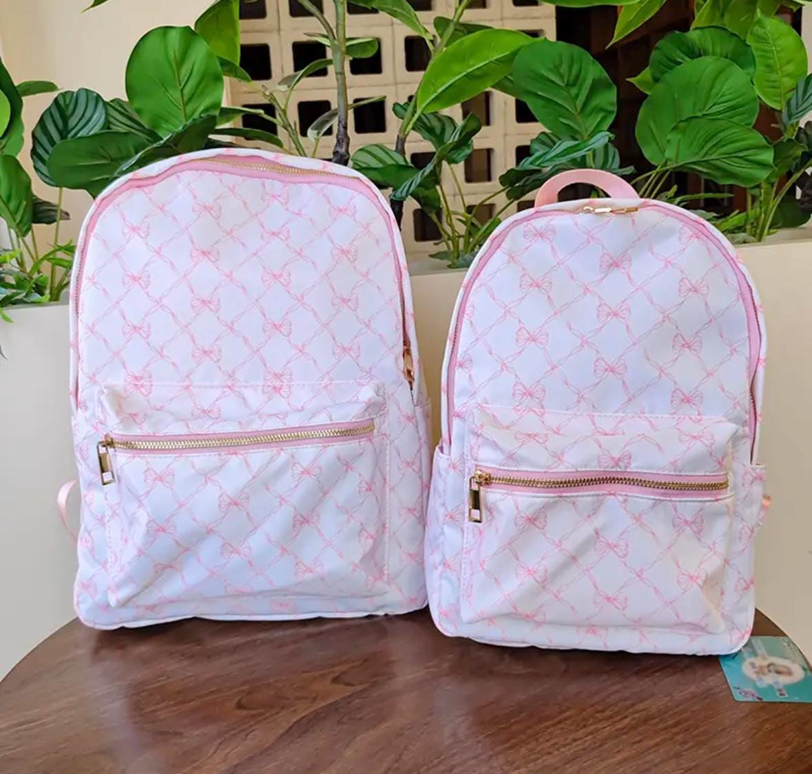 Pink bow backpack online