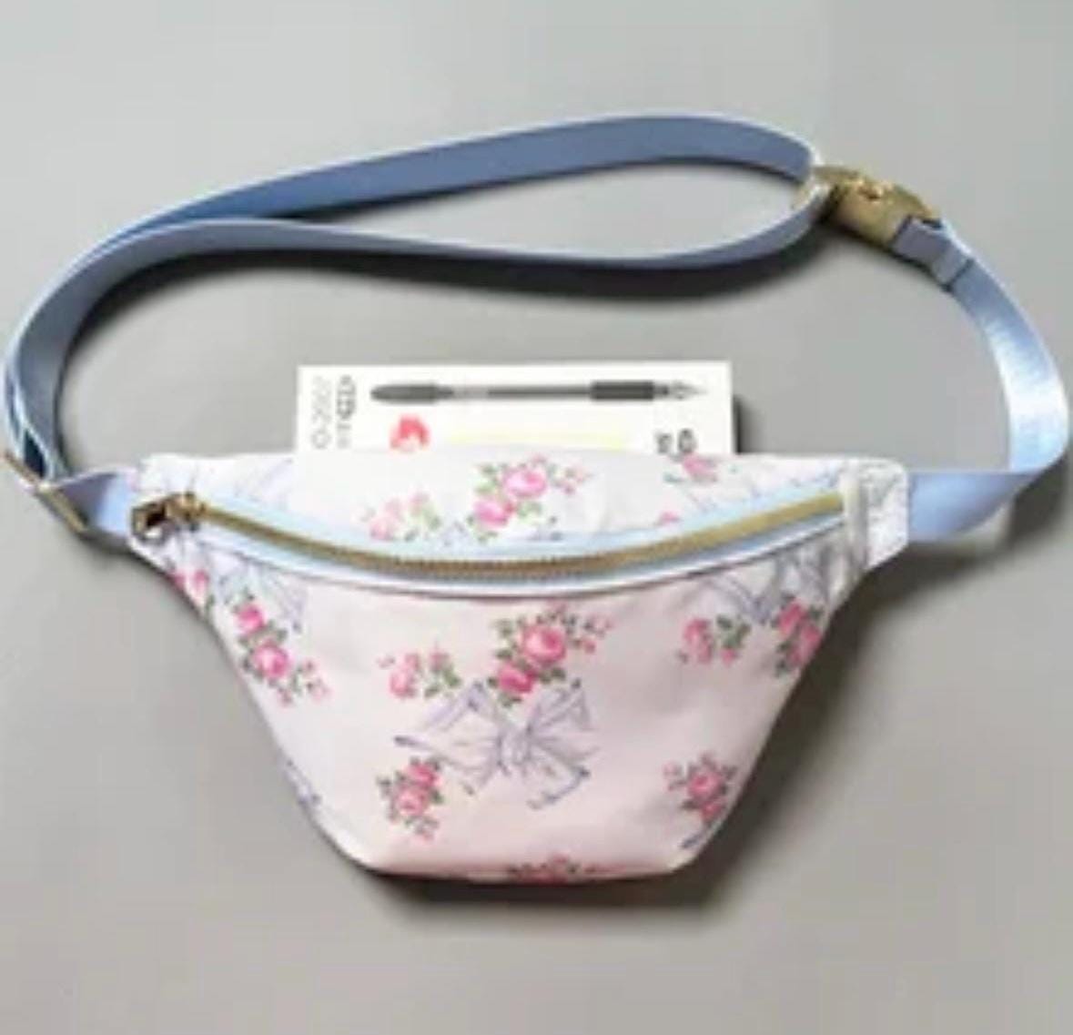 Coquette Belt Bag | Large Custom Crossbody Bag | Personalized Letter Fanny Pack with Bow | Custom Banana Bag