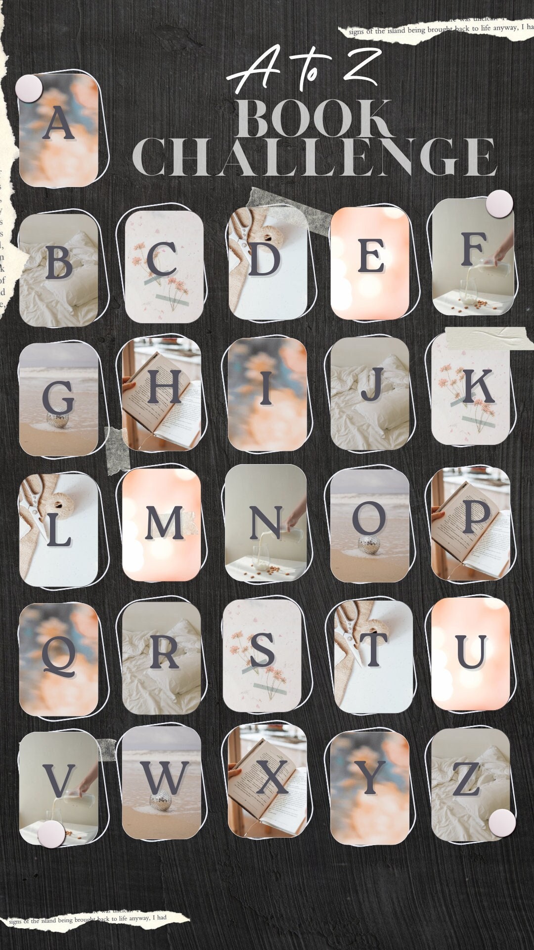 A to Z Book Challenge Template Etsy