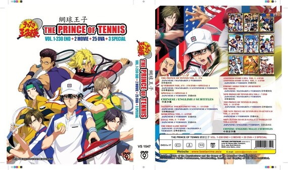 Prince of Tennis volume 1 230 End and 2 Movies DVD Anime Complete Series Movie DVD Boxset English Subtitle All Region Etsy