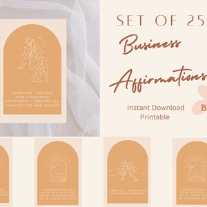 Cartes d'affirmation de croissance d'entreprise, TÉLÉCHARGEMENT IMMÉDIAT, IMPRIMABLE, neutre, minimaliste, positif, petite entreprise, mlm, patronne, entrepreneur