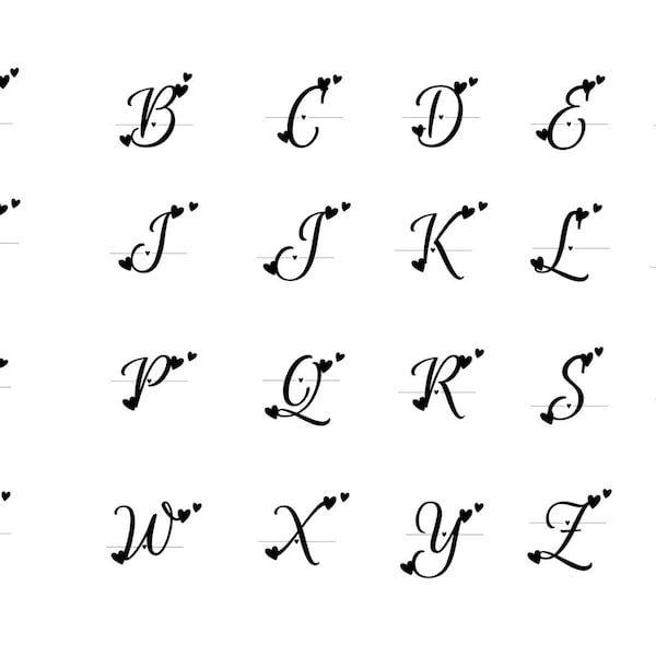Alphabet Monogram Coeur Simple