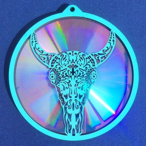 Bull Skull Sun Catcher/Reflector - svg - DIGITAL FILE ONLY - Wall Décor Ornament