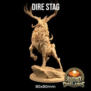 Dire Stag by Dragon Trappers Lodge | Journey Through the Direlands | 3D Printed Resin TTRPG Miniature and Display Model