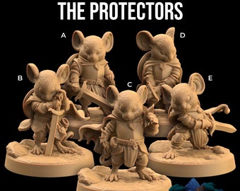 Mousling Knight Miniatures | The Protectors by Dragon Trappers Lodge | Critterfolk of Bluewoods Barrow | Resin Printed Fantasy Gaming Model