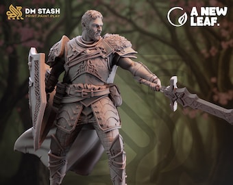 Paladin of Renmaeth Miniature | Lizarin by DM Stash | 32/75 mm | A New Leaf | Fantasy TTRPG and Display Model