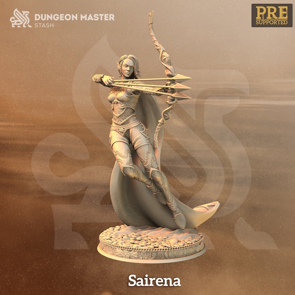 Divine Archer Miniature | Sairena by DM Stash | 32/75 mm | Tabletop Gaming and Display Model