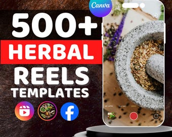 Herbal Medicine Reels: 500 Templates + 50 Bio Templates (Digital Download)