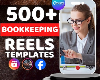 Bookkeeping Reels Templates: Social Media Marketing Bundle (Digital Download)
