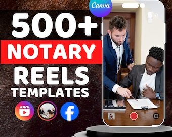 500 Notary Reels Templates: Social Media Marketing (Digital Download)