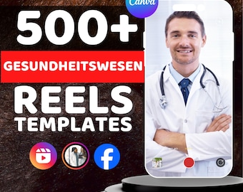Healthcare Reels | German Version | TikTok, Instagram & Facebook | Canva Templates | Digital Download