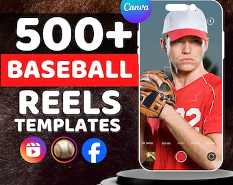 500 Baseball Reels Templates: TikTok, Instagram, Facebook (Digital Download)