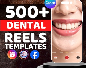 Dental Reels: 500+ Video Templates + 50 Bio Templates (Digital Download)