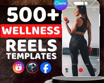 600+ Wellness Reels Templates: Men's Fitness, Social Media (Digital Download)