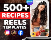 500 Healthy Recipes Reels Templates: Food Videos (Digital Download)