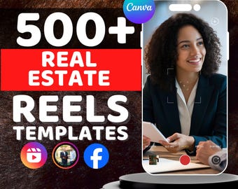 500 Real Estate Reels Templates: Realtor Social Media (Digital Download)