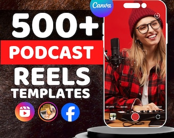 500 Podcast Reels Templates: Social Media Marketing (Digital Download)