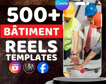 Construction Reels | French Version | TikTok, Instagram & Facebook | Canva Templates | Digital Download