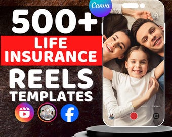 500 Life Insurance Reels Templates: Social Media Content (Digital Download