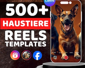 Pet Reels | German Version | TikTok, Instagram & Facebook | Canva Templates | Digital Download