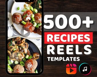 500 Healthy Recipes Reels Templates: Food Videos (Digital Download)