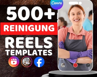 Cleaning Reels | German Version | TikTok, Instagram & Facebook | Canva Templates | Digital Download