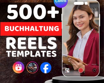 Bookkeeping Reels | German Version | TikTok, Instagram & Facebook | Canva Templates | Digital Download