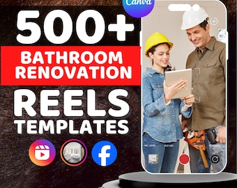 Bathroom Renovation Reels | TikTok, Instagram & Facebook | Canva Templates | Digital Download | Home Renovation