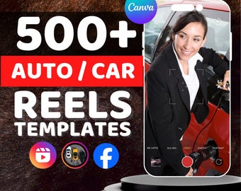 Auto, Car Video Reels and Story: Canva Templates, Digital Downloads