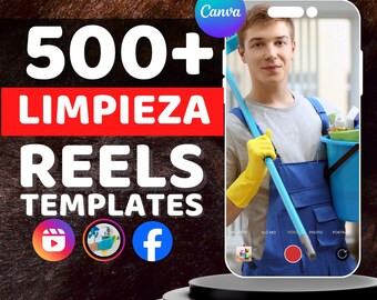 Cleaning Reels | Spanish Version | TikTok, Instagram & Facebook | Canva Templates | Digital Download