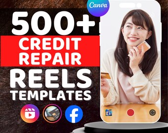 Credit Repair Video Reels and Story: Canva Templates, Digital Downloads