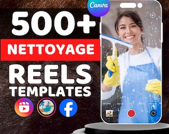 Cleaning Reels | French Version | TikTok, Instagram & Facebook | Canva Templates | Digital Download