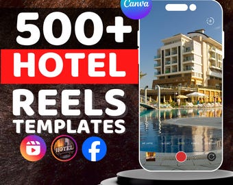 Hotel Video Reels and Story: Canva Templates, Digital Downloads