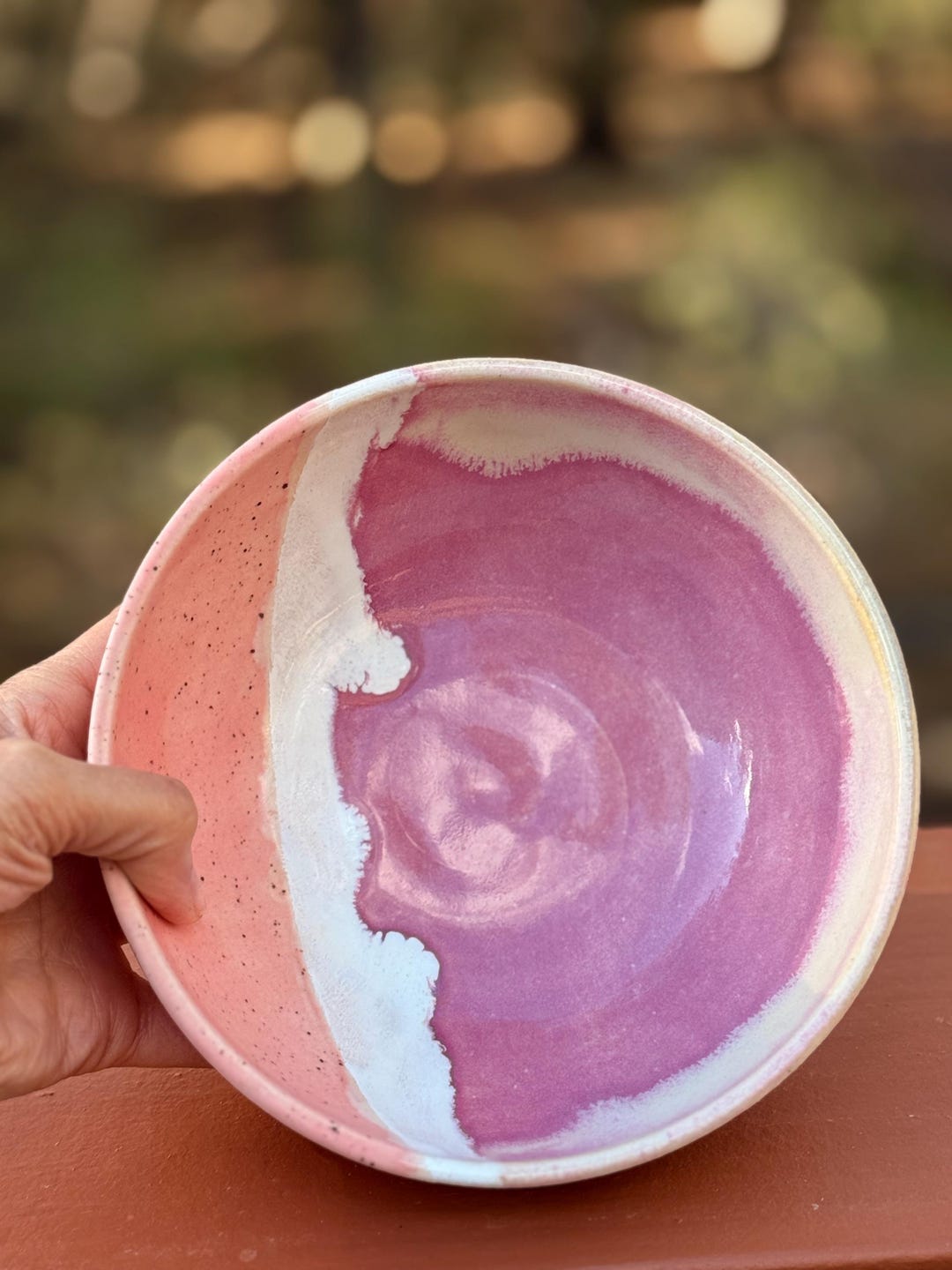 Handmade Ceramic Bowl – Rose & Pink Glaze – Stoneware