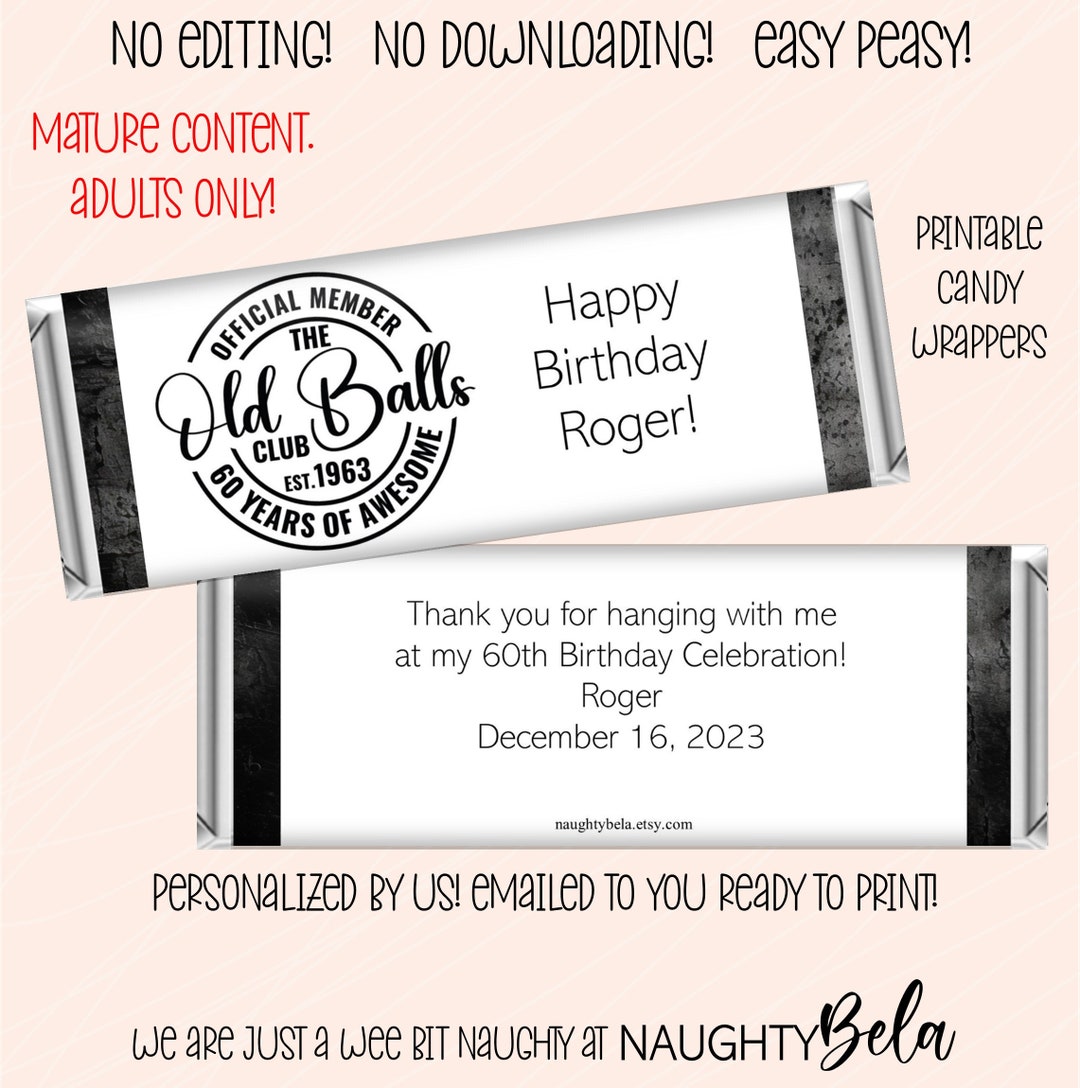 DIY Printable Wrappers Men's Birthday Personalized Custom - Etsy