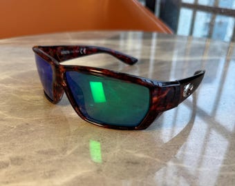 New Costa Del Mar Tuna Alley Polarized Sunglasses Tortoise Frame Blue Mirror Lens In Box