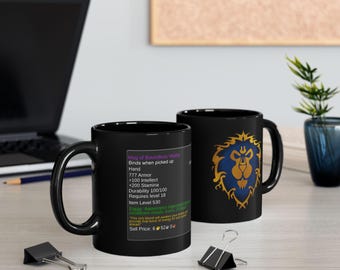 World of Warcraft Alliance Mug | Black 11oz 15oz