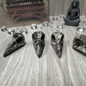 Yooperlite Crow Skull Carving