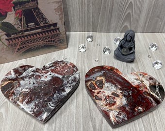 Mexican Crazy Lace Agate Hearts